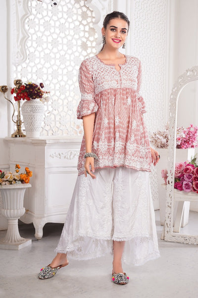Chikankari Muzlin Short Dress