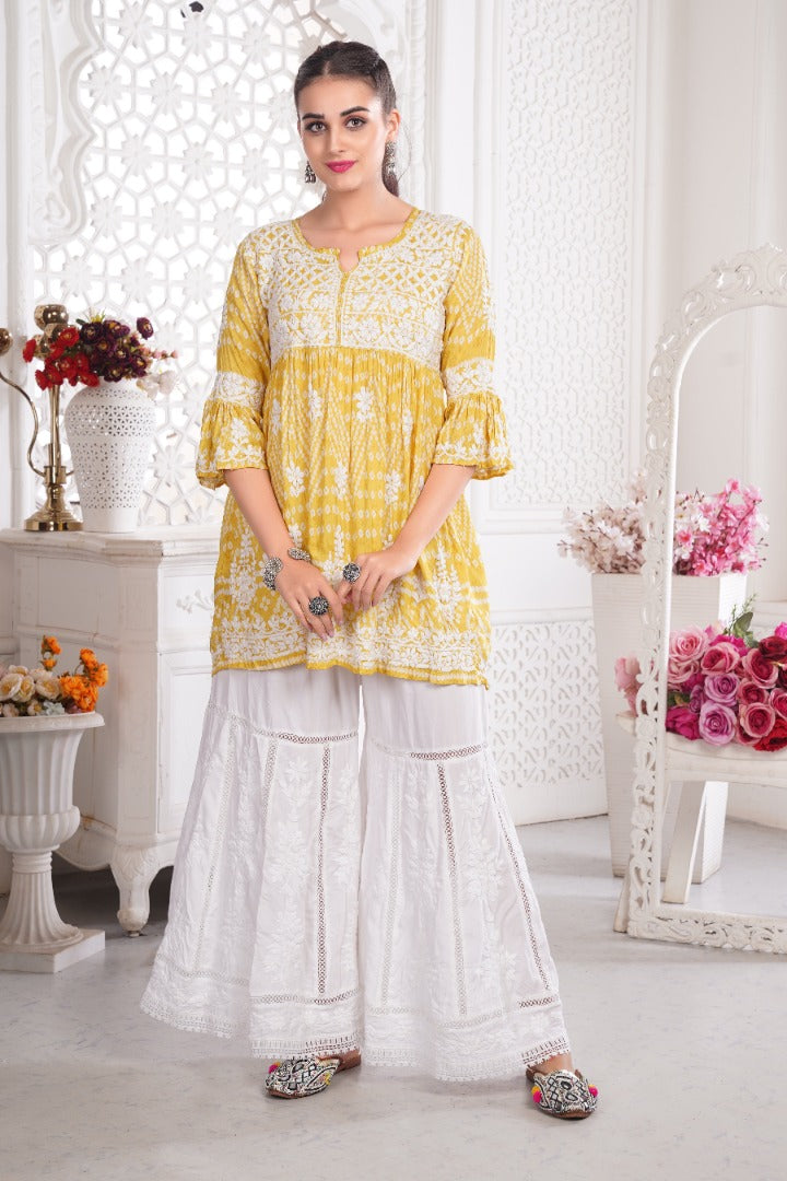 Fariah Chikankari Muzlin Short Dress