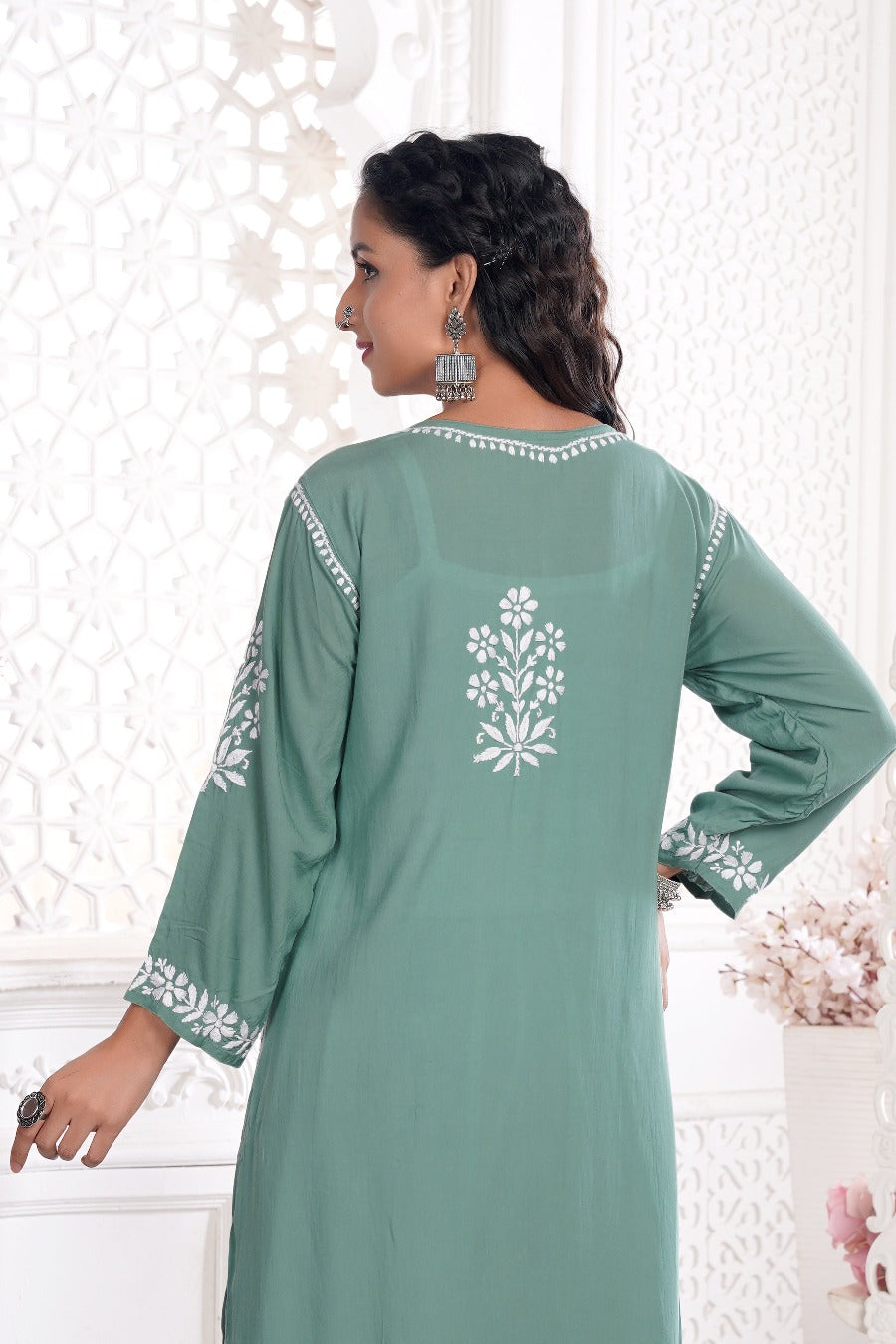 Meher Chikankari Modal Kurti