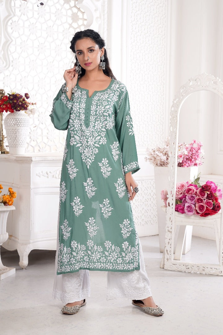 Meher Chikankari Modal Kurti