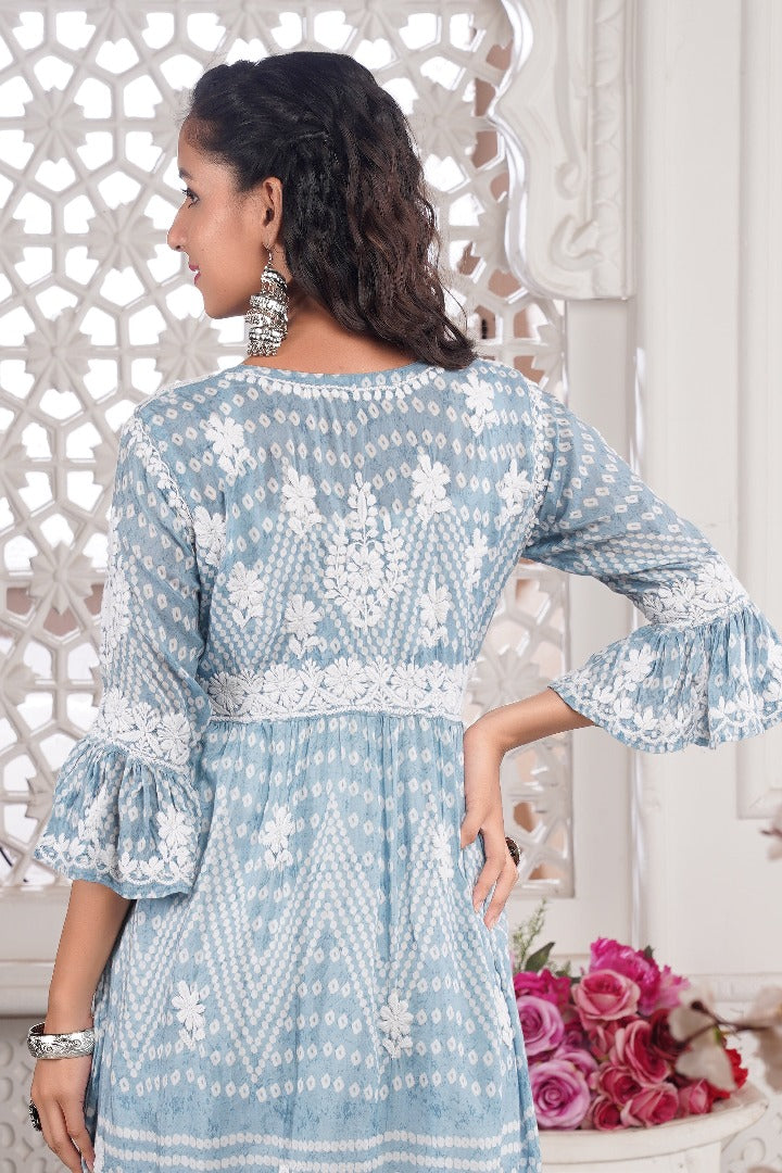 Fariah Chikankari Muzlin Short Dress