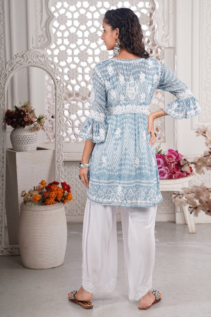 Fariah Chikankari Muzlin Short Dress