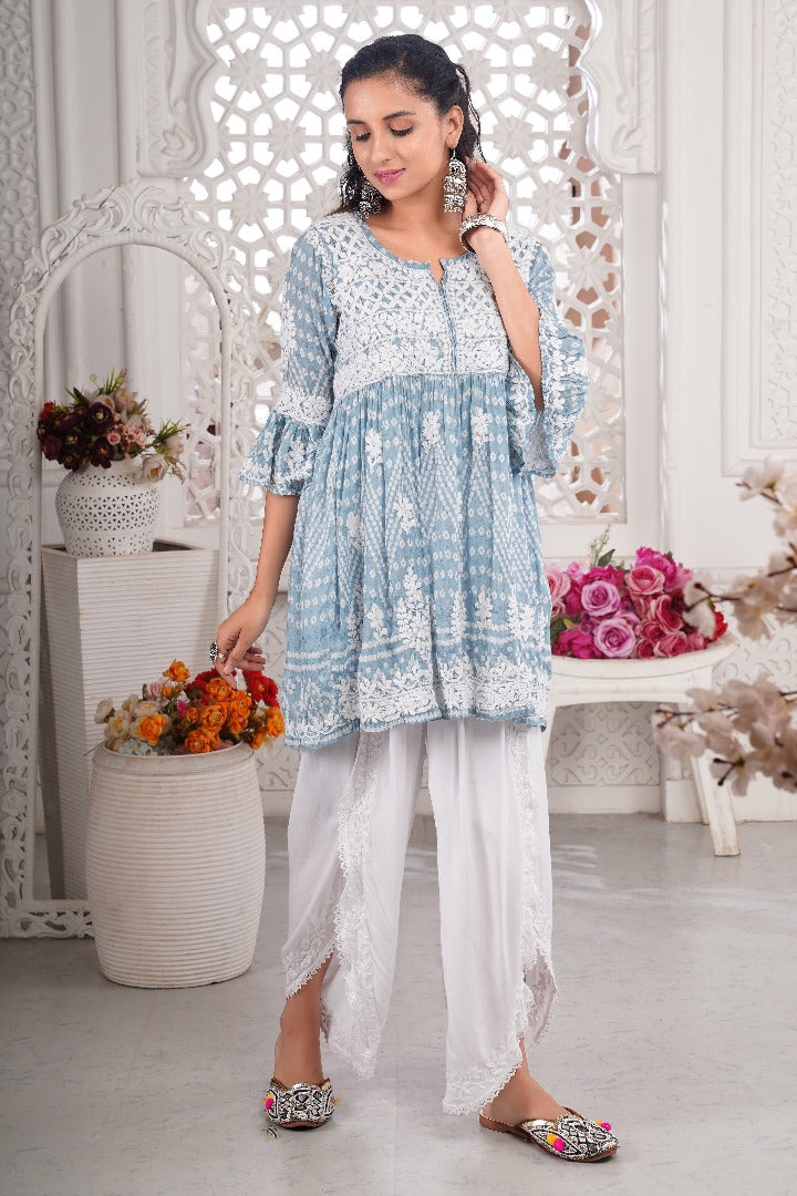 Fariah Chikankari Muzlin Short Dress