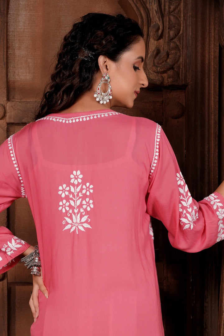 Meher Chikankari Modal Kurti