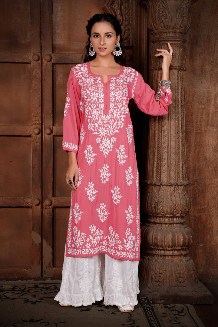 Meher Chikankari Modal Kurti