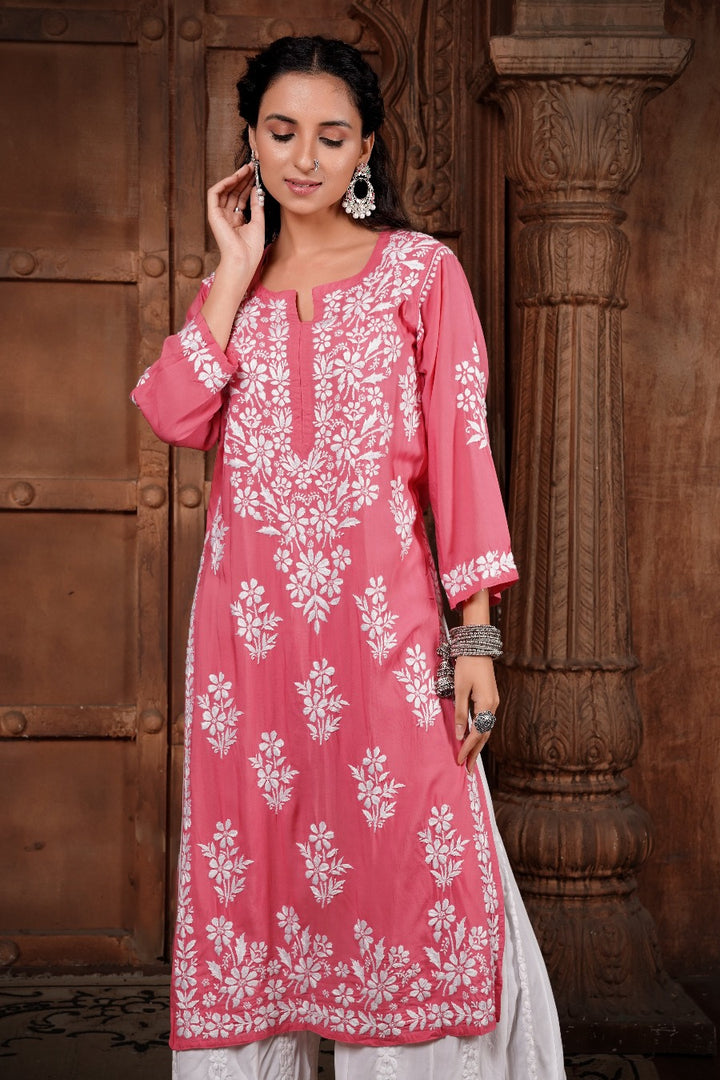 Meher Chikankari Modal Kurti