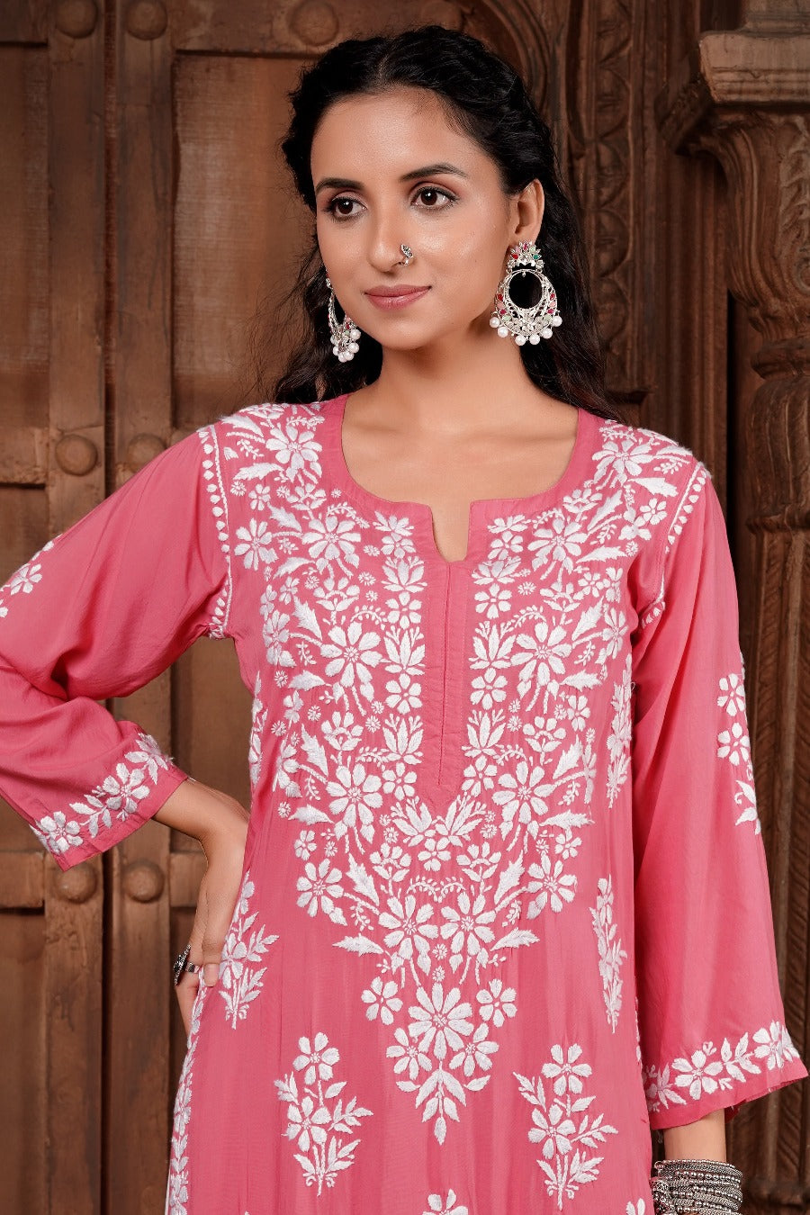 Meher Chikankari Modal Kurti