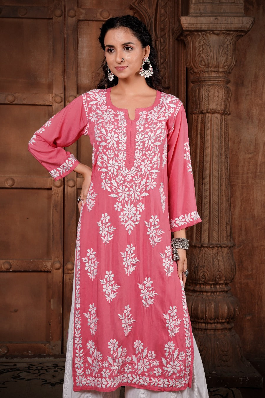 Meher Chikankari Modal Kurti