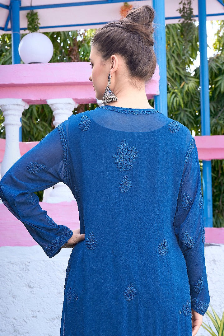 Mashal Viscose Chikankari Straight Kurti