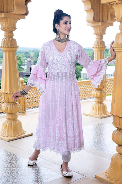 Fitoor Chikankari Modal Angrakha Dress