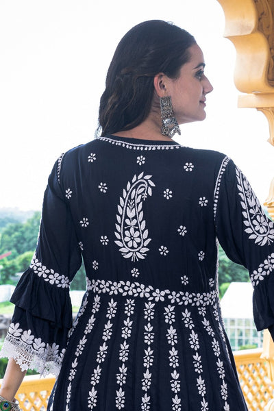 Fitoor Chikankari Modal Angrakha Dress