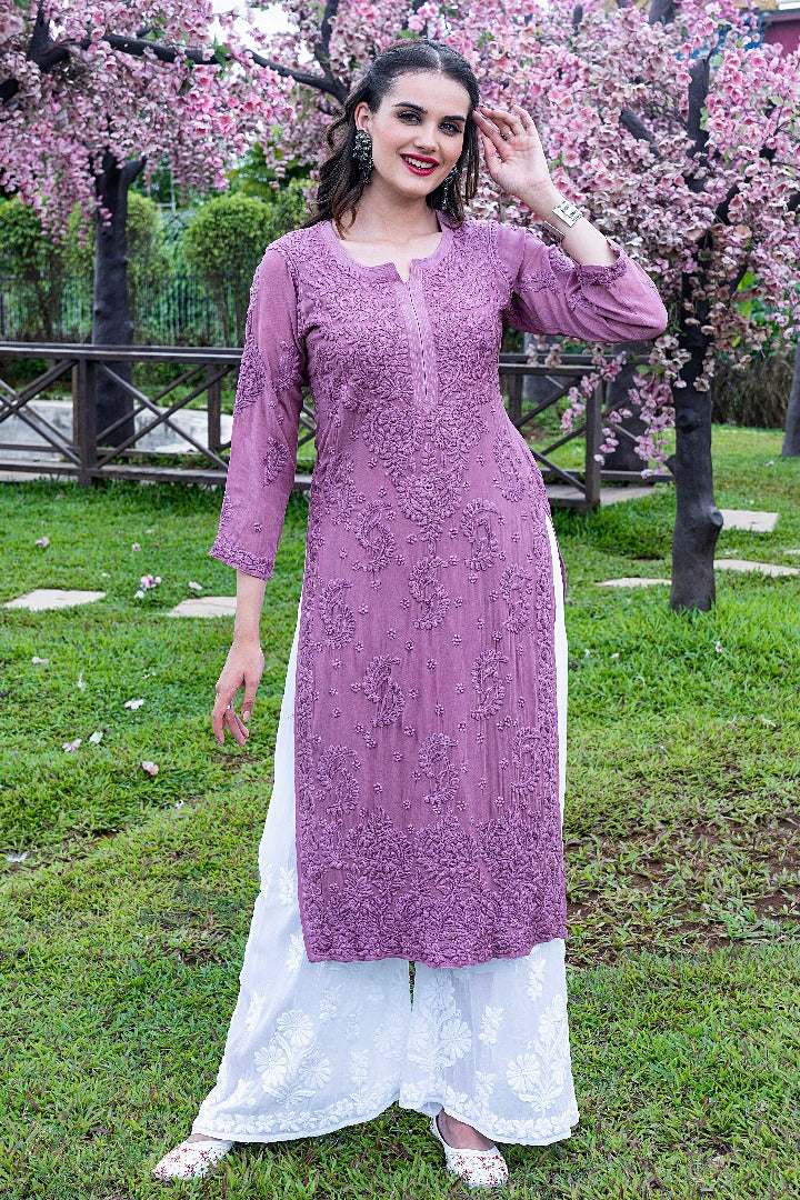 Qisrah Chikankari Viscose Kurti