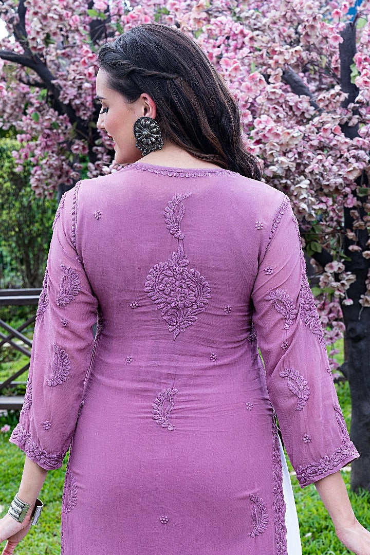 Qisrah Chikankari Viscose Kurti