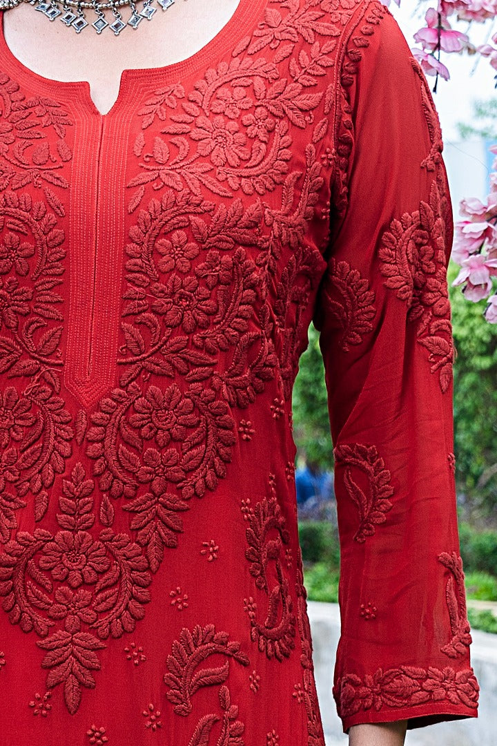 Qisrah Chikankari Viscose Kurti