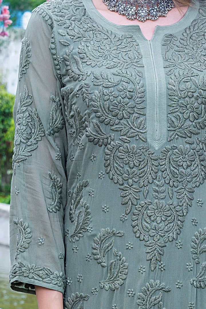 Qisrah Chikankari Viscose Kurti