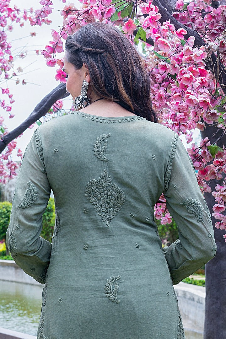 Qisrah Chikankari Viscose Kurti