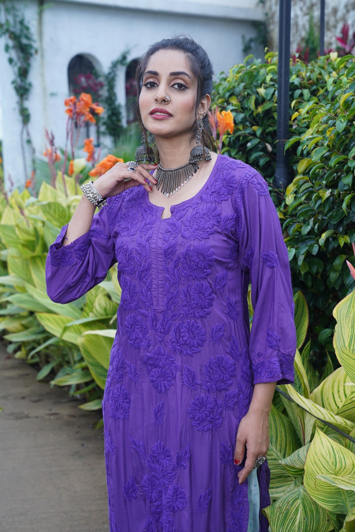 Fida  Chikankari Modal Heavy Kurti