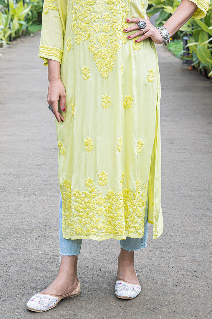 Fauzia Chikankari Modal Kurti