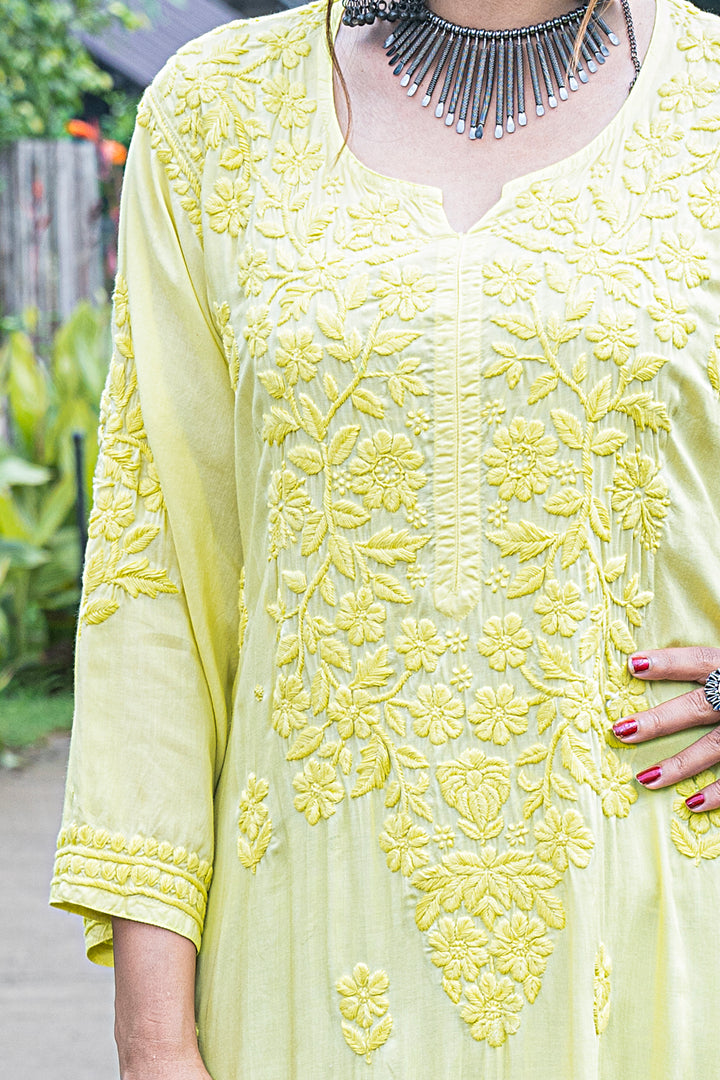 Fauzia Chikankari Modal Kurti