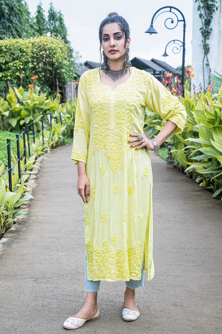 Fauzia Chikankari Modal Kurti