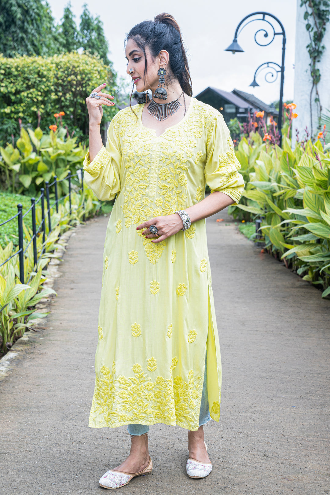 Fauzia Chikankari Modal Kurti