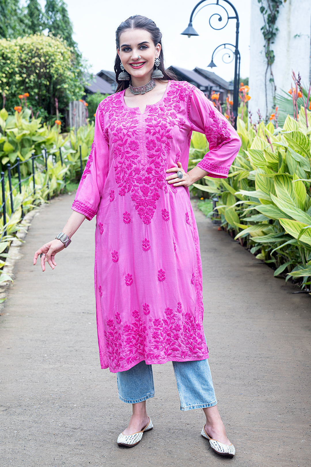 Fauzia Chikankari Modal Kurti