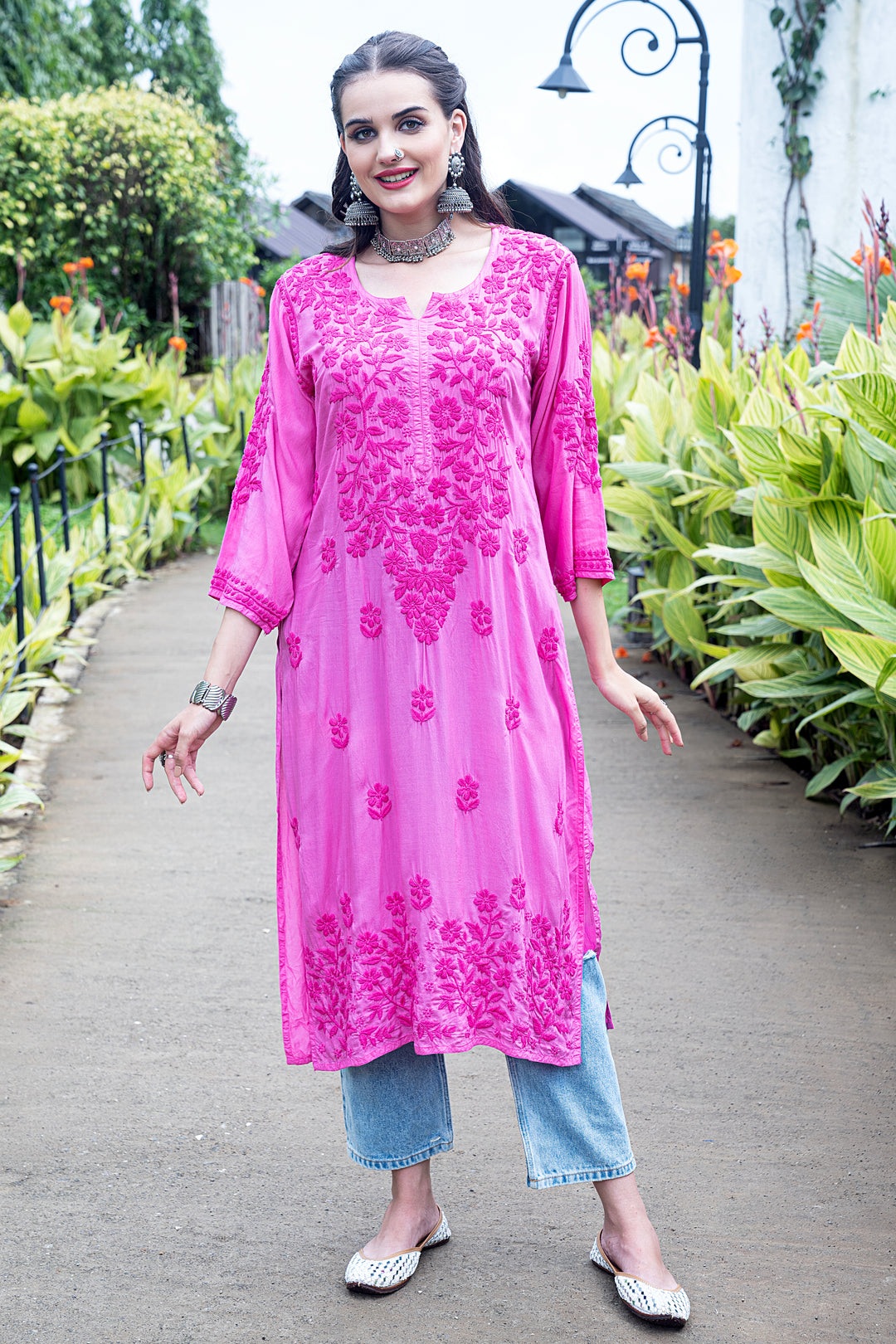 Fauzia Chikankari Modal Kurti