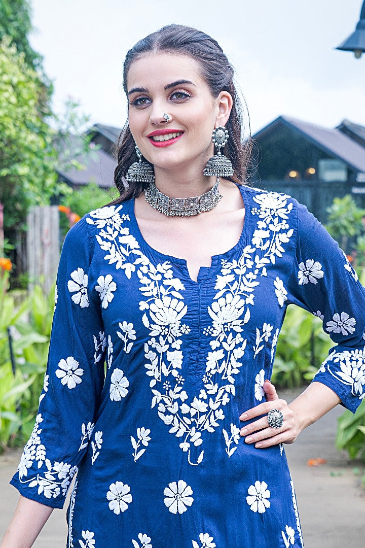 Nadia Chikankari Modal Kurti