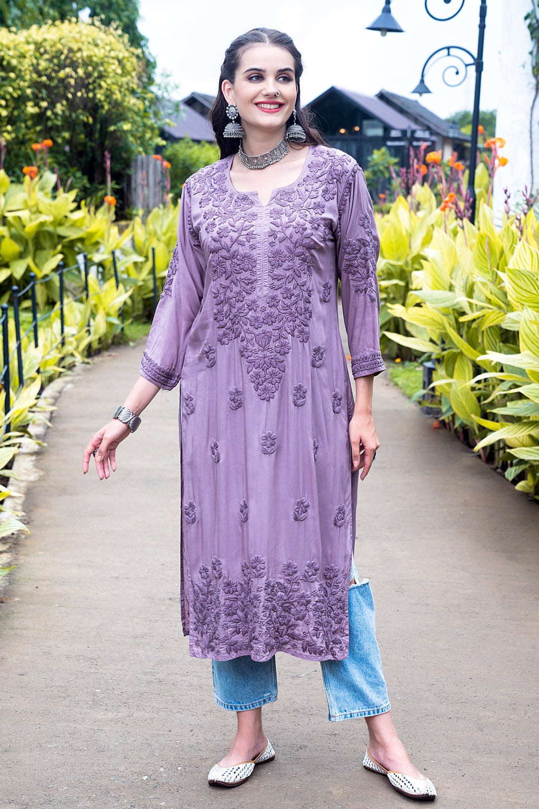 Fauzia Chikankari Modal Kurti