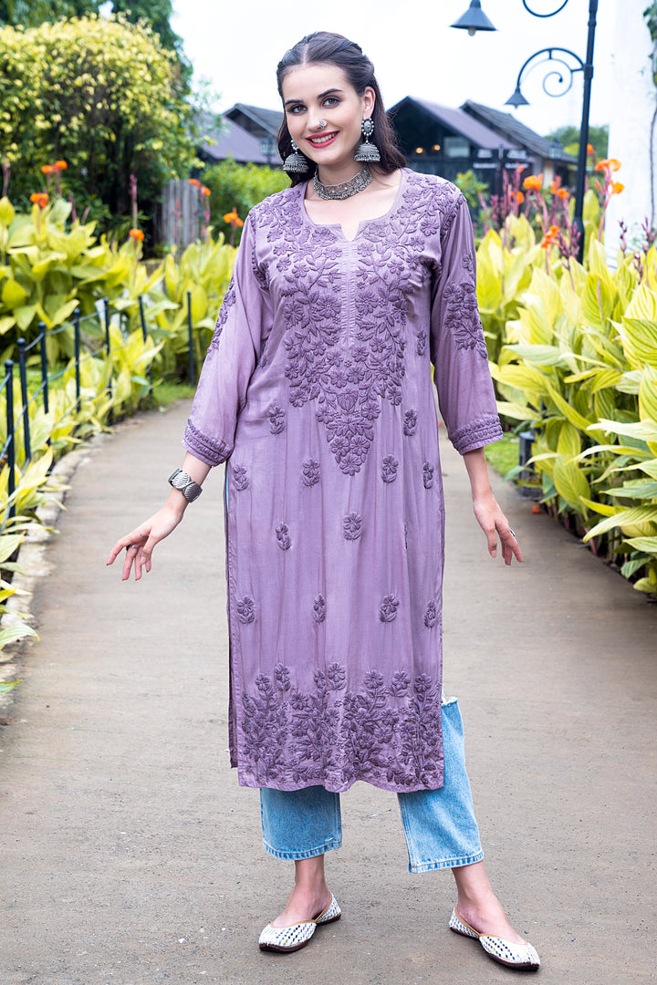 Fauzia Chikankari Modal Kurti