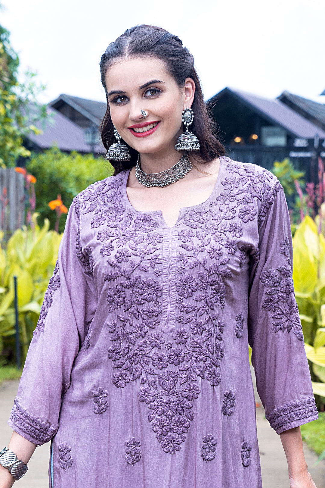 Fauzia Chikankari Modal Kurti