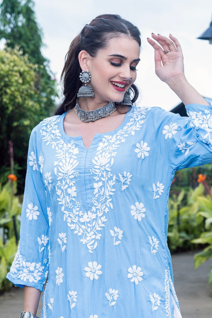 Nadia Chikankari Modal Kurti