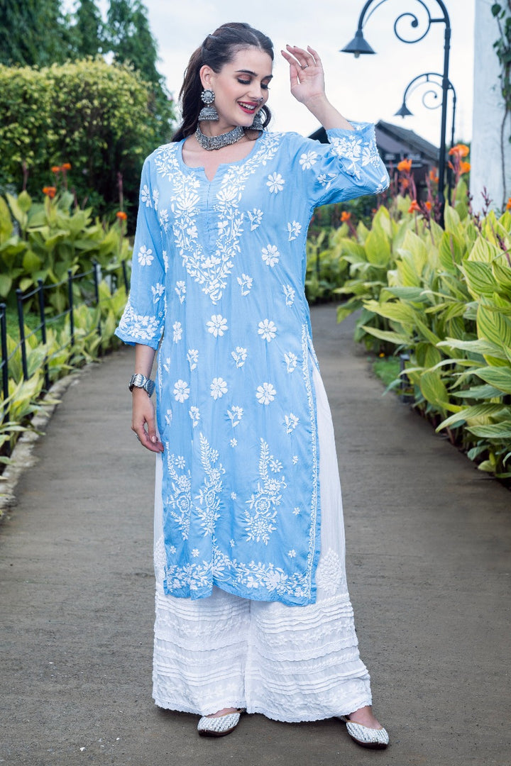 Nadia Chikankari Modal Kurti