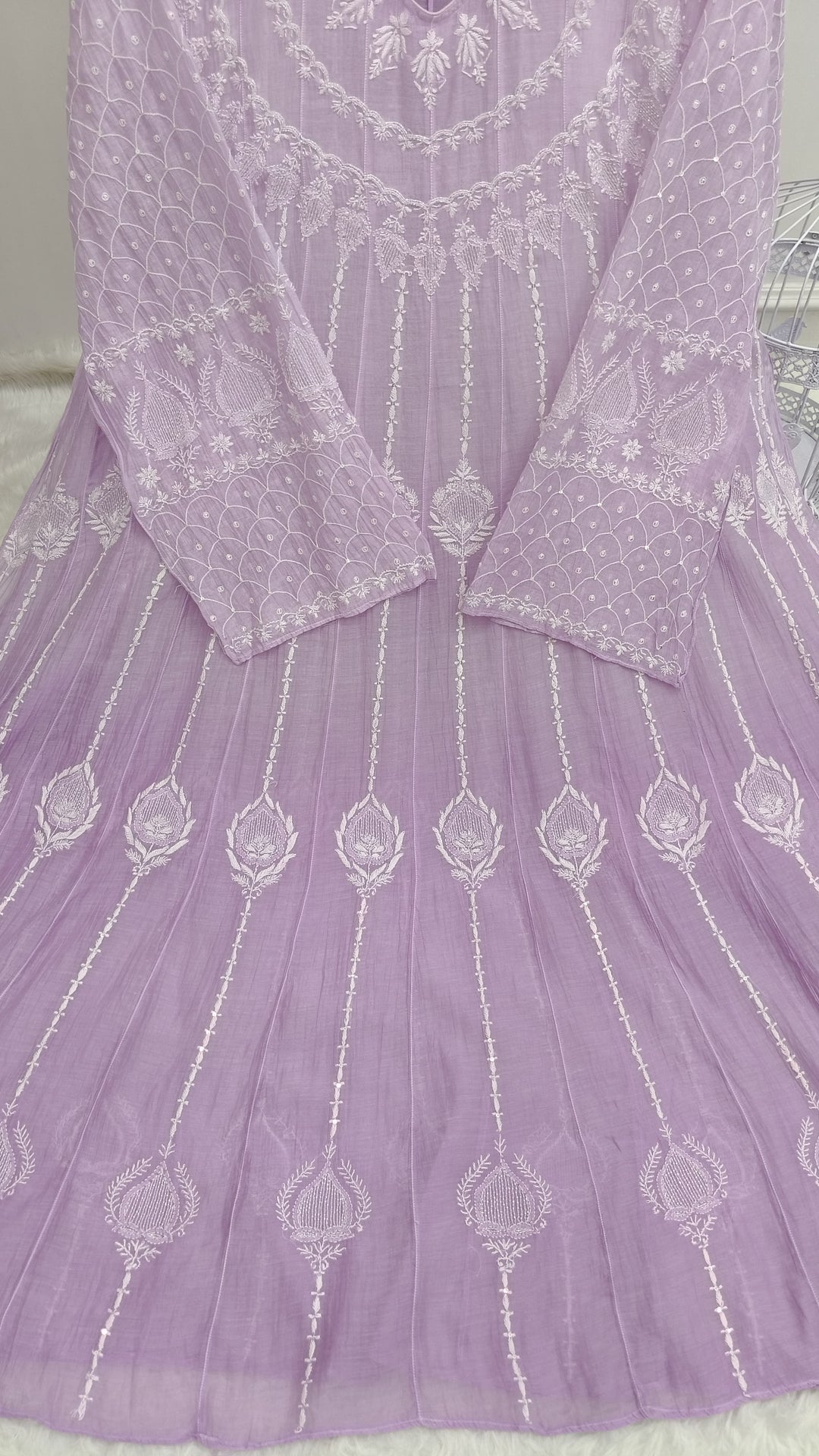 Unstitched Mul Chanderi Dress