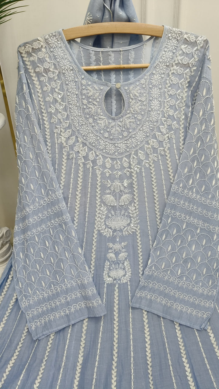 Unstitched Mul Chanderi Dress