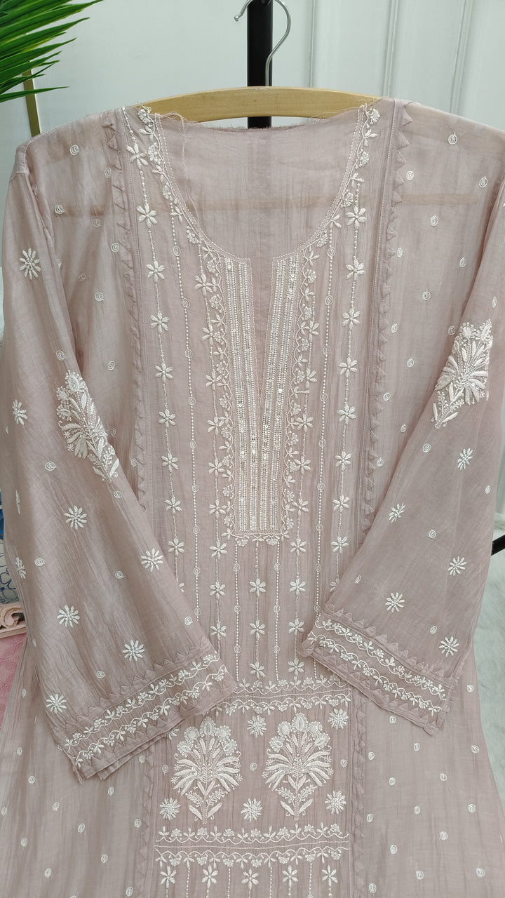 Unstitched Mul Chanderi Straight Kurti