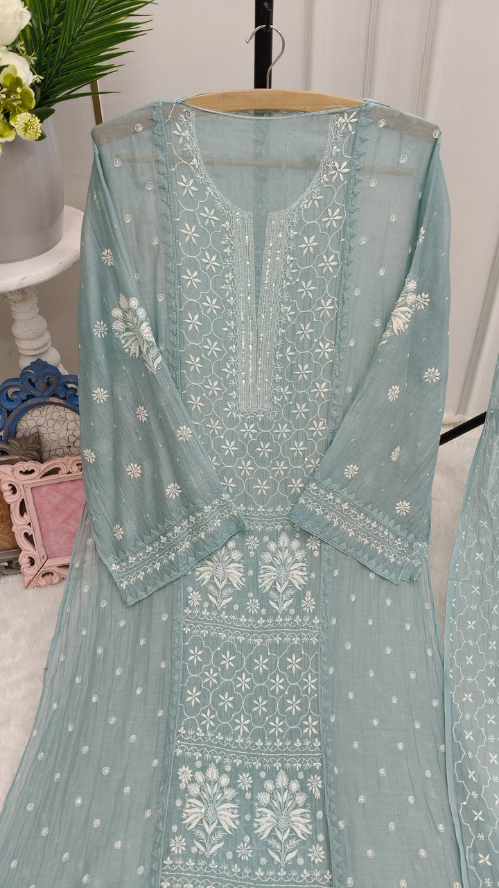 Unstitched Mul Chanderi Straight Kurti