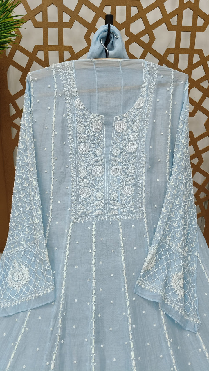 Unstitched Mul Chanderi Anarkali Dress