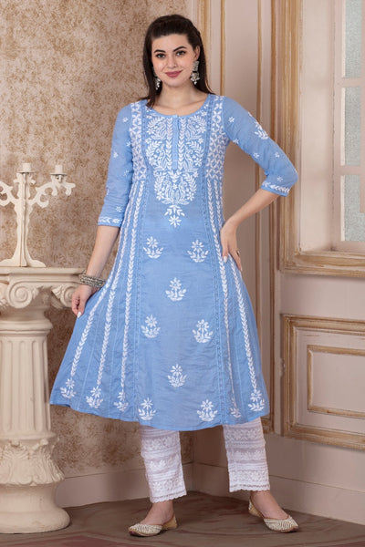 Rafat Chikankari Cotton Lace Dress