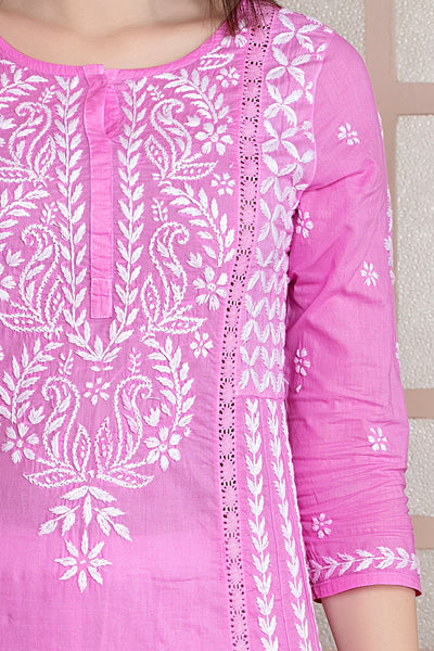 Rafat Chikankari Cotton Lace Dress