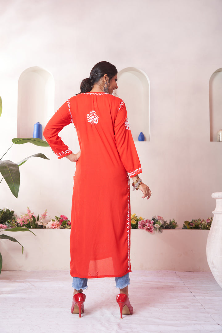 Imaan Chikankari Modal Pocket Kurti