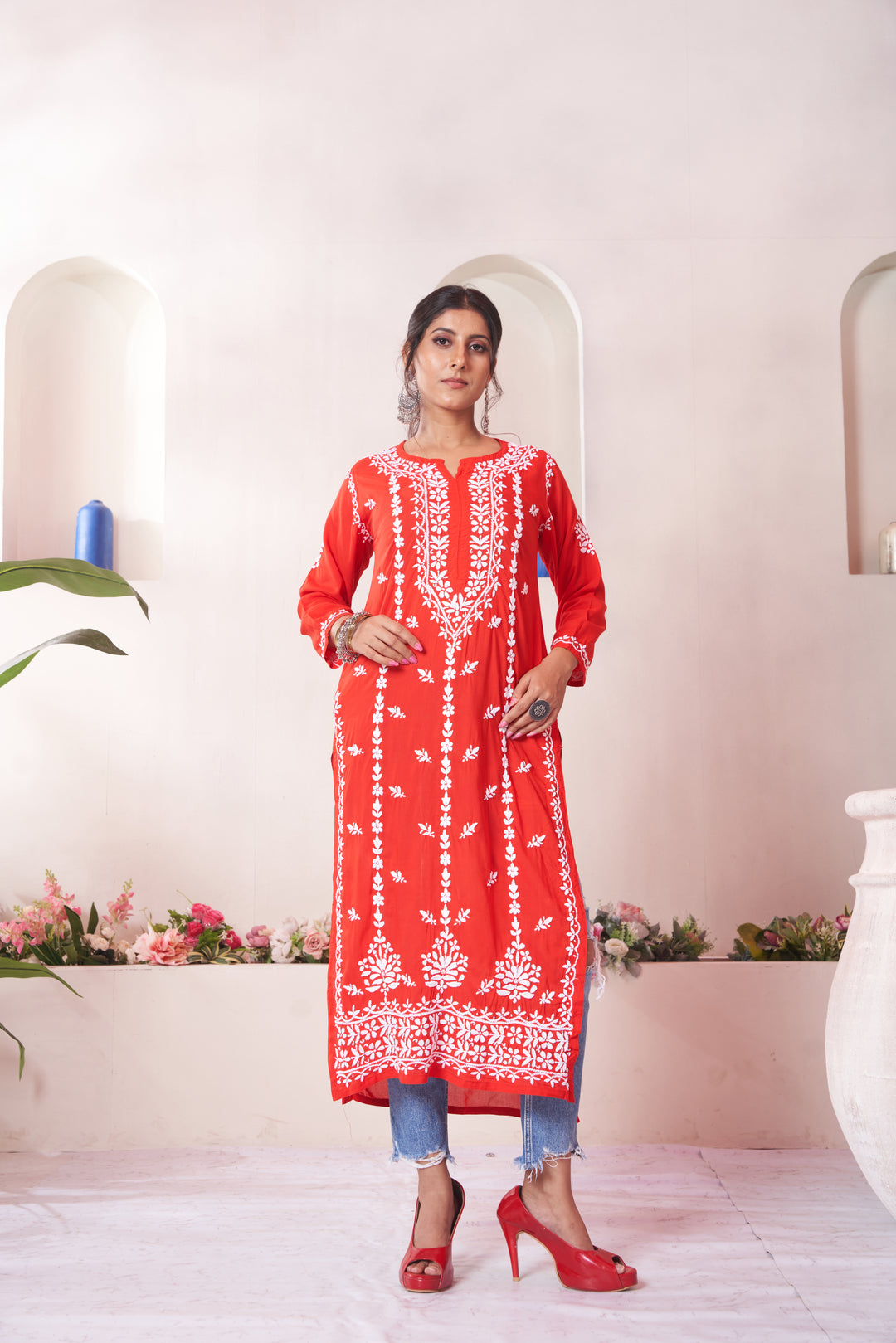 Imaan Chikankari Modal Pocket Kurti