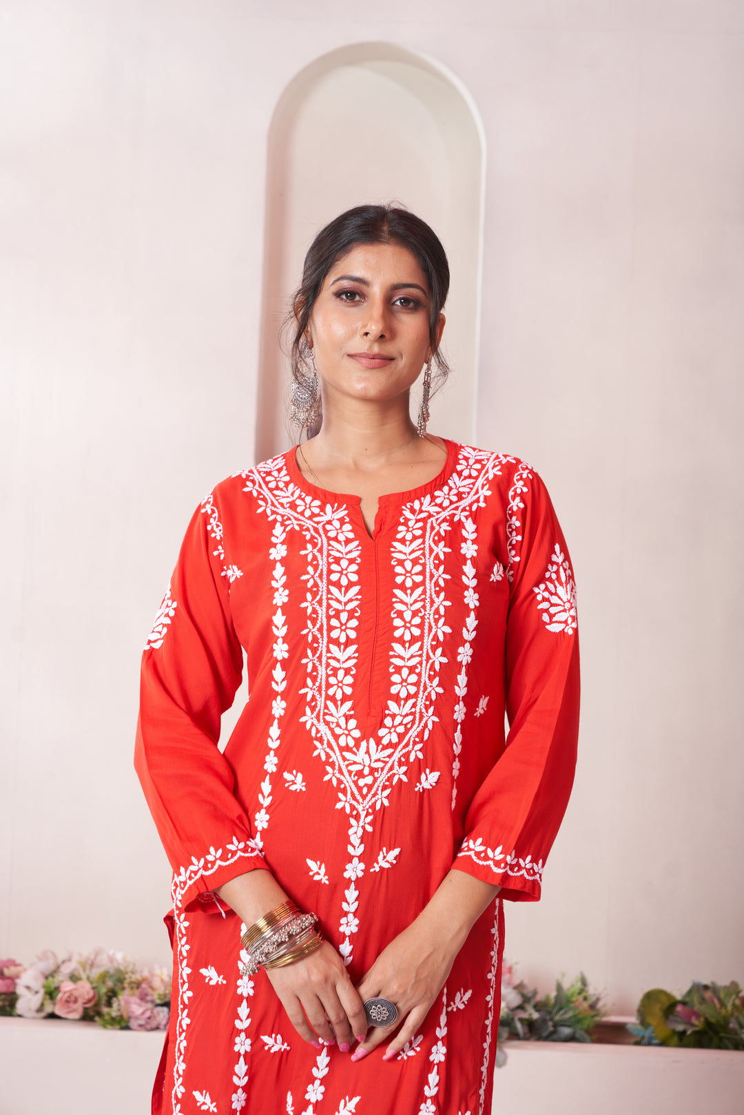 Imaan Chikankari Modal Pocket Kurti