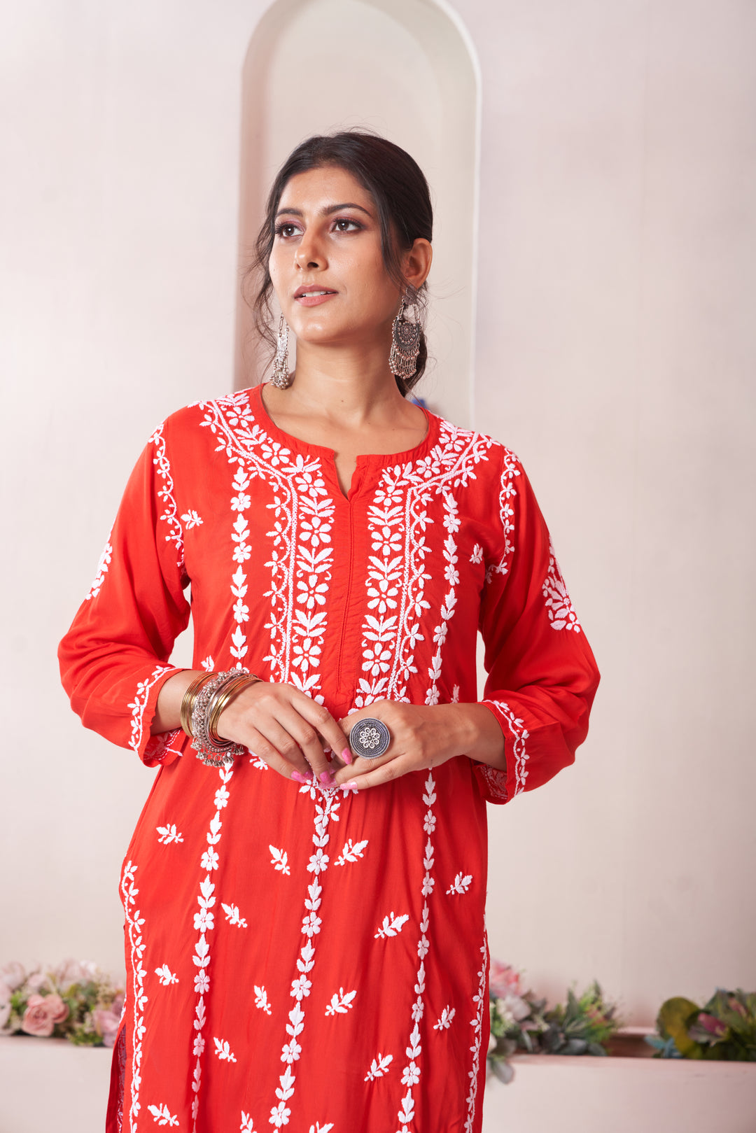 Imaan Chikankari Modal Pocket Kurti