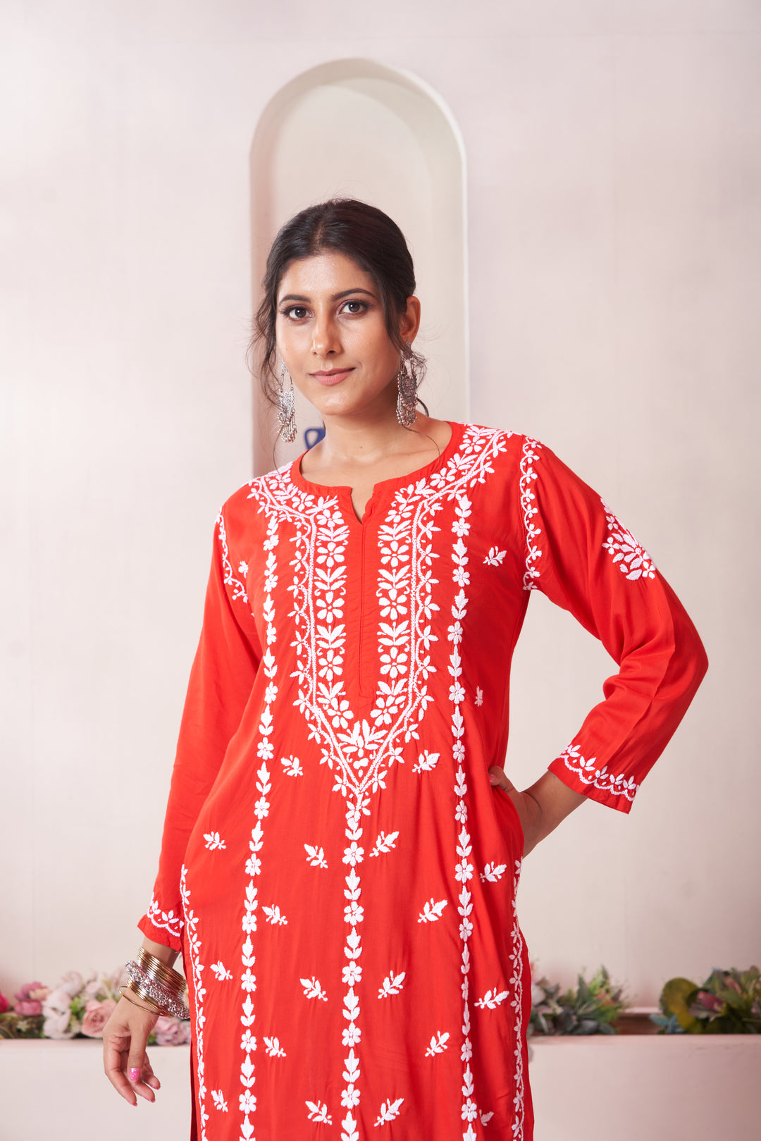 Imaan Chikankari Modal Pocket Kurti