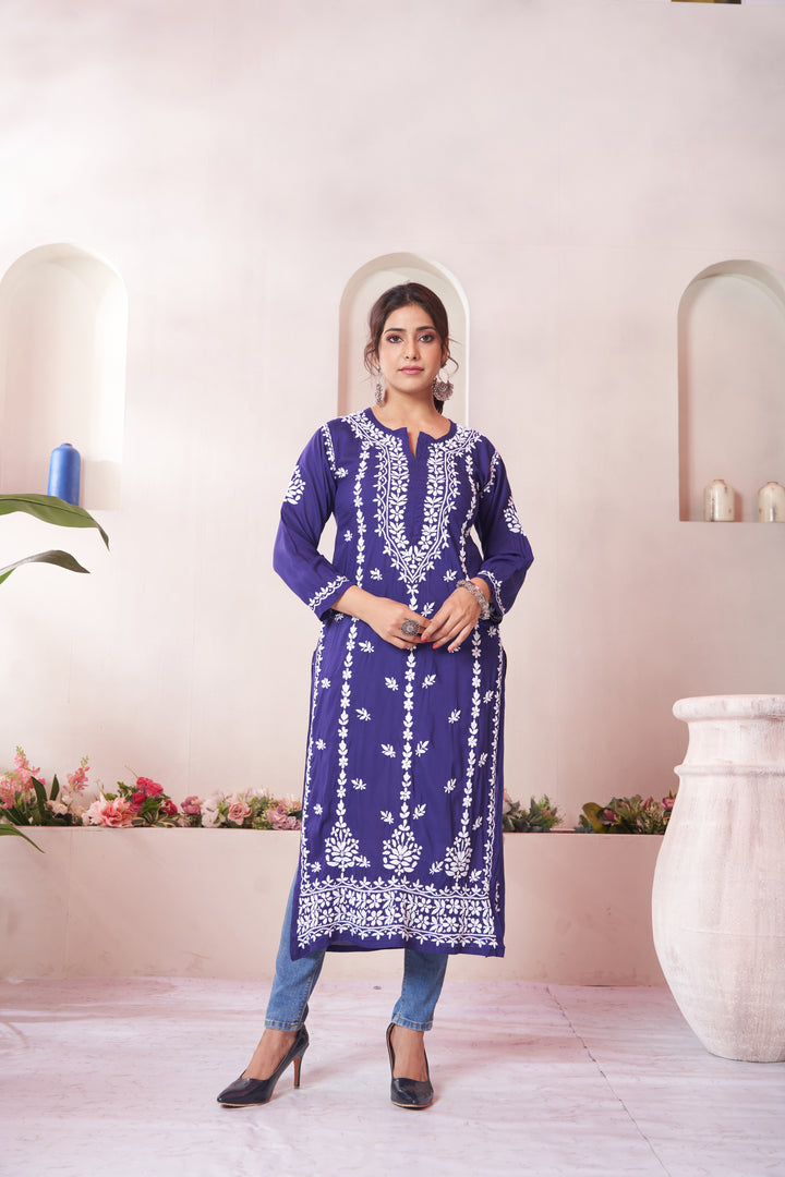 Imaan Chikankari Modal Pocket Kurti