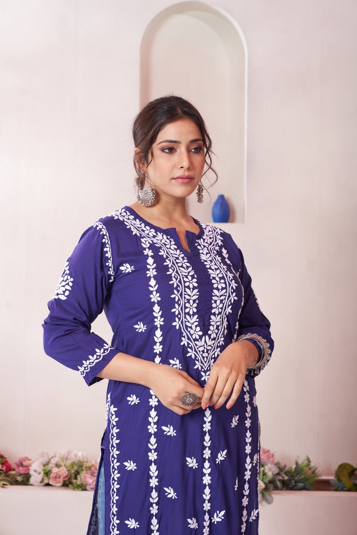 Imaan Chikankari Modal Pocket Kurti