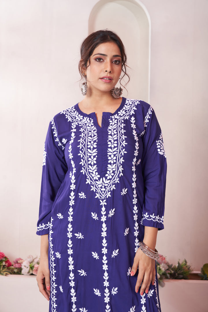 Imaan Chikankari Modal Pocket Kurti