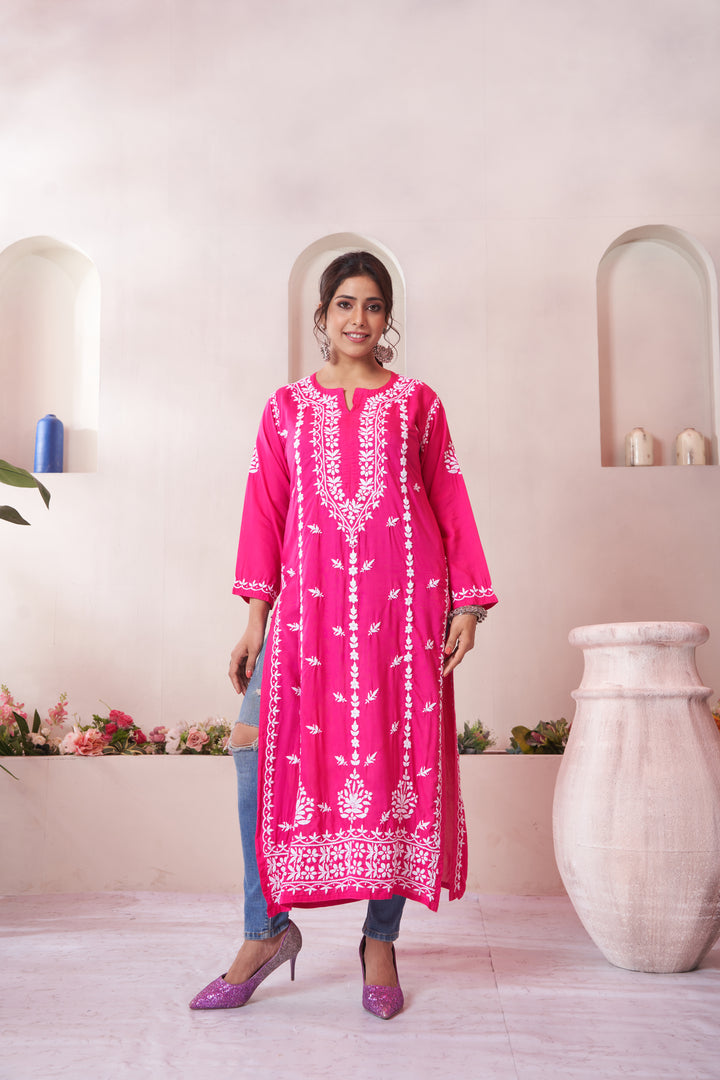 Imaan Chikankari Modal Pocket Kurti