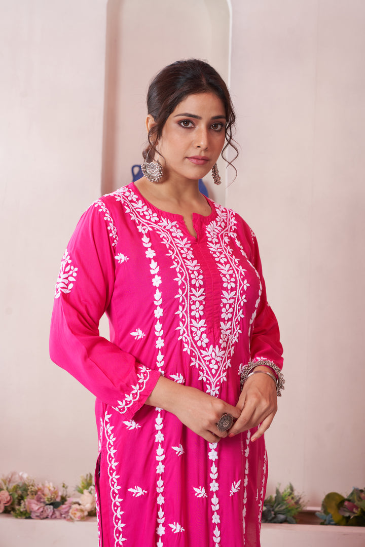 Imaan Chikankari Modal Pocket Kurti